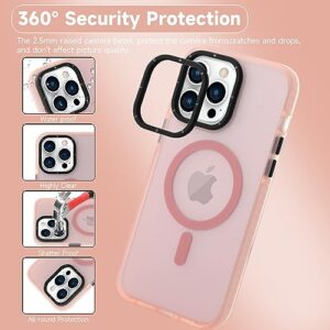 Goarshy Magnetic for iPhone 14 Pro Max Case Pink [Compatible with MagSafe] [10FT Military Grade Drop Tested] Slim Translucent Matte Case for iPhone 14 Pro Max Phone Case, Pink (6.7")
