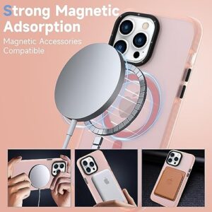 Goarshy Magnetic for iPhone 14 Pro Max Case Pink [Compatible with MagSafe] [10FT Military Grade Drop Tested] Slim Translucent Matte Case for iPhone 14 Pro Max Phone Case, Pink (6.7")