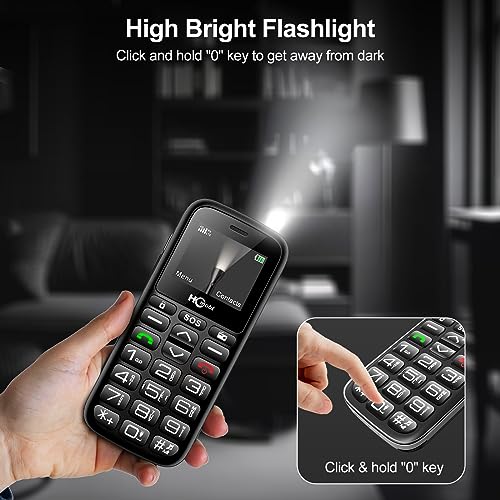 4G-LTE Cell Phones, Large Volume Cell Phones for Seniors with Large Buttons, SOS Button, Fast Dialing, Dual SIM, 1000 mAh Large Capacity, 10 Days Standby Time, Convenient Charging Dock