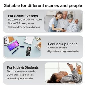 4G-LTE Cell Phones, Large Volume Cell Phones for Seniors with Large Buttons, SOS Button, Fast Dialing, Dual SIM, 1000 mAh Large Capacity, 10 Days Standby Time, Convenient Charging Dock