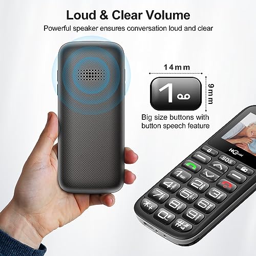 4G-LTE Cell Phones, Large Volume Cell Phones for Seniors with Large Buttons, SOS Button, Fast Dialing, Dual SIM, 1000 mAh Large Capacity, 10 Days Standby Time, Convenient Charging Dock