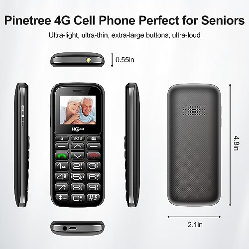 4G-LTE Cell Phones, Large Volume Cell Phones for Seniors with Large Buttons, SOS Button, Fast Dialing, Dual SIM, 1000 mAh Large Capacity, 10 Days Standby Time, Convenient Charging Dock