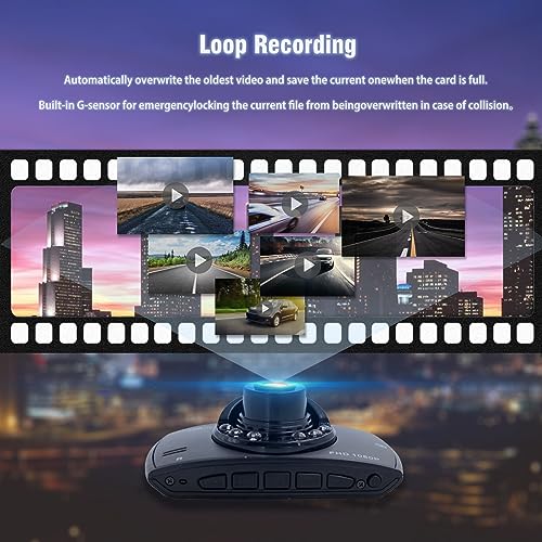 Dash Cam Front with Card Reader,X2 Dash Camera 1080P FHD 2.7 Inch Car Driving Recorder,170° Wide Angle,Car Dashcam with Parking Mode,Motion Detection,Loop Recording,Support TF 32GB Max