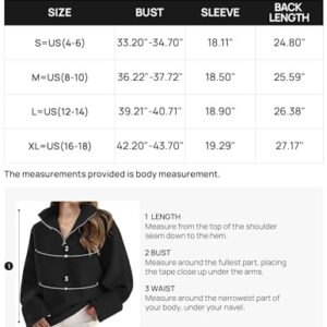 ZESICA Women's 2023 Winter Long Sleeve 1/4 Zipper V Neck Loose Fuzzy Knitted Chunky Warm Pullover Sweater Jumper Tops,Black,Large