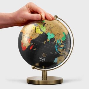 luckies of london world globe scratch map | scratch off world map | interactive map of the world | globe decor & travel decor | travel map | travel gifts for women & travel gifts for men | large globe
