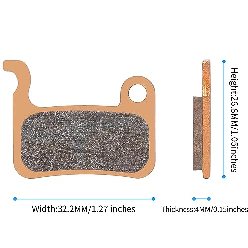 4 Pairs Sintered Metal Bike Brake Pads, Compatible for Shimano Brake Pads Deore XT SLX Hone Alfine Saint LX M596 M595 XTR M975 M966 M965, Ebike Electric Scooter Brake Pads MTB Bicycle Disc Brake Pads