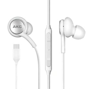 2023 new stereo headphones for samsung galaxy s23 ultra galaxy s22 ultra s21 ultra s20 ultra, galaxy note 10+ - designed by akg - with microphone and volume remote control type-c connector - white