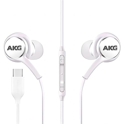 2023 New Stereo Headphones for Samsung Galaxy S23 Ultra Galaxy S22 Ultra S21 Ultra S20 Ultra, Galaxy Note 10+ - Designed by AKG - with Microphone and Volume Remote Control Type-C Connector - White