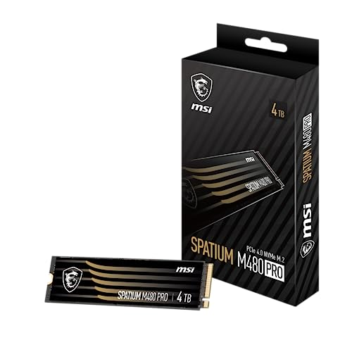 MSI SPATIUM M480 PRO PCIe 4.0 NVMe M.2 4TB Internal SSD PCIe Gen4 NVMe (SPATIUM M480 PRO PCIe 4.0 NVMe M.2 4TB)