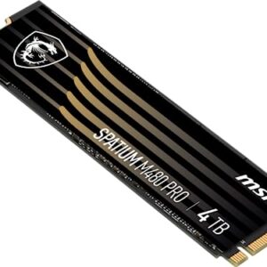 MSI SPATIUM M480 PRO PCIe 4.0 NVMe M.2 4TB Internal SSD PCIe Gen4 NVMe (SPATIUM M480 PRO PCIe 4.0 NVMe M.2 4TB)