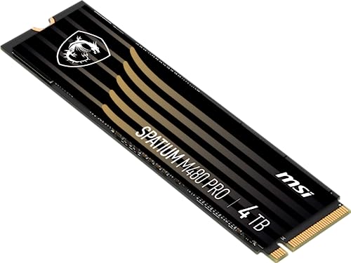 MSI SPATIUM M480 PRO PCIe 4.0 NVMe M.2 4TB Internal SSD PCIe Gen4 NVMe (SPATIUM M480 PRO PCIe 4.0 NVMe M.2 4TB)