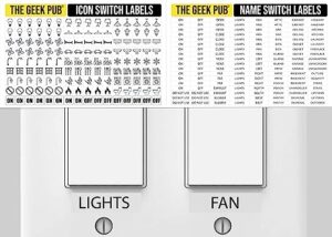 600pcs light switch labels stickers | transparent | light, fan, bathroom, kitchen, garage, heater, ac for home or office | labels for light switches and outlets | home automation