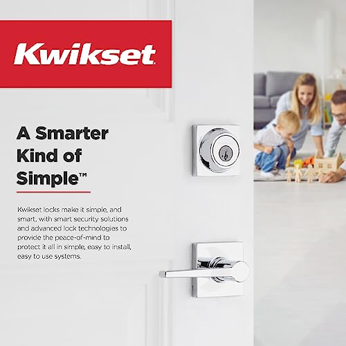 Kwikset Henley Entry Lever Door Lock, Secure Keyed Entrance with Reversible Handle, SmartKey Re-Key Security Technology and Microban Protection in Satin Nickel