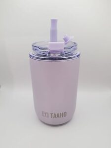 taaho 10 oz tumbler stainless steel vacuum insulated coffee ice cup double wall travel flask tumbler, with lid, bpa free tumblers mug, leak proof reusable walled for iced and hot drinks.purple