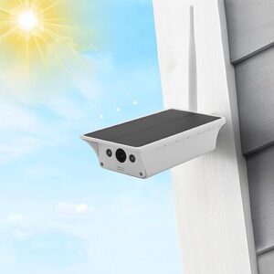 XMSLSPKJ Solar WiFi Wireless Outdoor Security Camera, AI Motion Detection Instead of PIR Sensor, 1080P Starlight Night Vision, Ultra-Low Power, Free Battery&SD Card Video Record