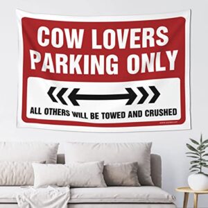 man cave rules cow lovers parking only tapestry space decor vintage decor (size : 75x100cm)