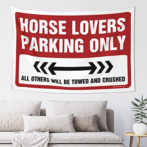 Man Cave Rules Horse Lovers Parking Only Tapestry Space Decor Vintage Decor (Size : 75X100CM)