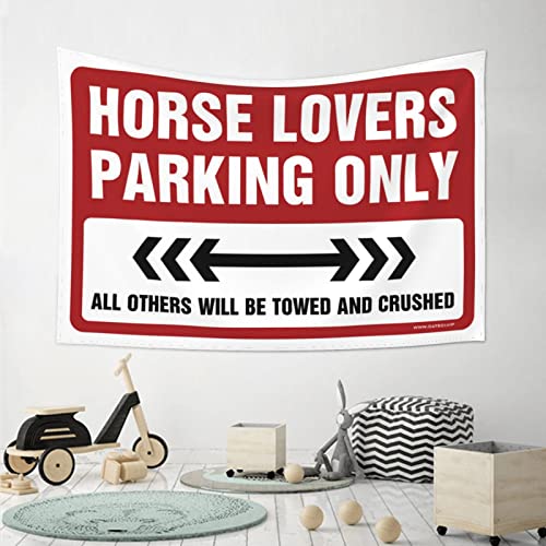 Man Cave Rules Horse Lovers Parking Only Tapestry Space Decor Vintage Decor (Size : 75X100CM)