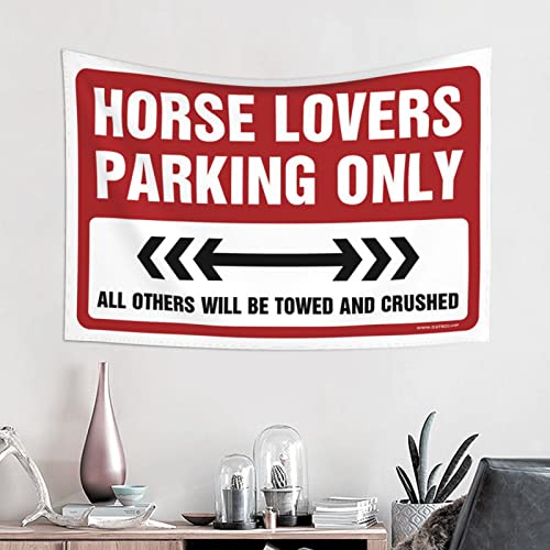 Man Cave Rules Horse Lovers Parking Only Tapestry Space Decor Vintage Decor (Size : 75X100CM)