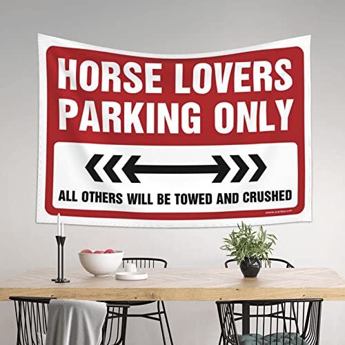 Man Cave Rules Horse Lovers Parking Only Tapestry Space Decor Vintage Decor (Size : 75X100CM)