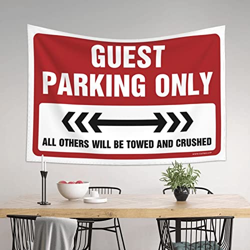 Man Cave Rules Guest Parking Only Tapestry Space Decor Vintage Decor (Size : 75X100CM)