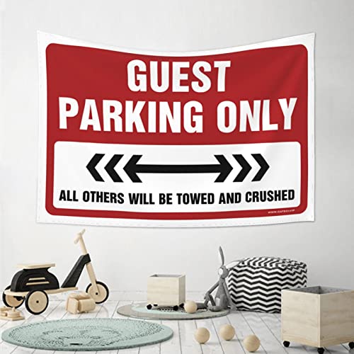 Man Cave Rules Guest Parking Only Tapestry Space Decor Vintage Decor (Size : 75X100CM)