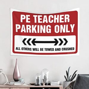 Man Cave Rules Pe Teacher Parking Only Tapestry Space Decor Vintage Decor (Size : 75X100CM)