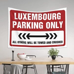 Man Cave Rules Luxembourg Parking Only Tapestry Space Decor Vintage Decor (Size : 75X100CM)