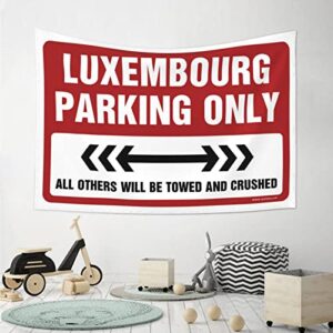 Man Cave Rules Luxembourg Parking Only Tapestry Space Decor Vintage Decor (Size : 75X100CM)