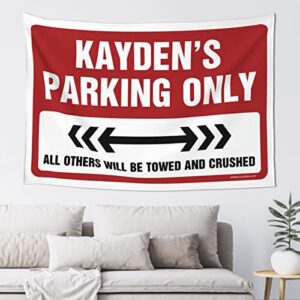 man cave rules kayden's parking only tapestry space decor vintage decor (size : 75x100cm)