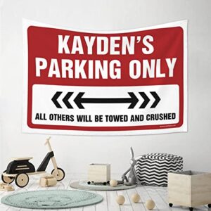 Man Cave Rules Kayden'S Parking Only Tapestry Space Decor Vintage Decor (Size : 75X100CM)