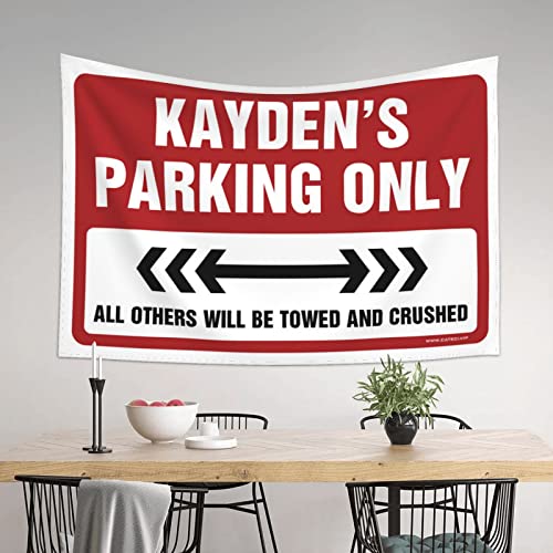 Man Cave Rules Kayden'S Parking Only Tapestry Space Decor Vintage Decor (Size : 75X100CM)
