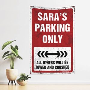 man cave rules sara's parking only tapestry space decor vintage decor (size : 75x100cm)