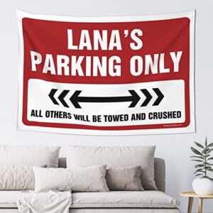 man cave rules lana's parking only tapestry space decor vintage decor (size : 75x100cm)