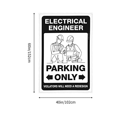 Man Cave Rules Electrical Engineer Parking Only Tapestry Space Decor Vintage Decor (Size : 75X100CM)