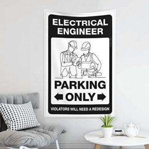 Man Cave Rules Electrical Engineer Parking Only Tapestry Space Decor Vintage Decor (Size : 75X100CM)