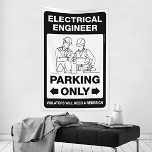 Man Cave Rules Electrical Engineer Parking Only Tapestry Space Decor Vintage Decor (Size : 75X100CM)