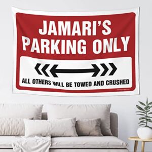 man cave rules jamari's parking only tapestry space decor vintage decor (size : 75x100cm)