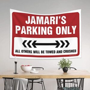 Man Cave Rules Jamari'S Parking Only Tapestry Space Decor Vintage Decor (Size : 75X100CM)