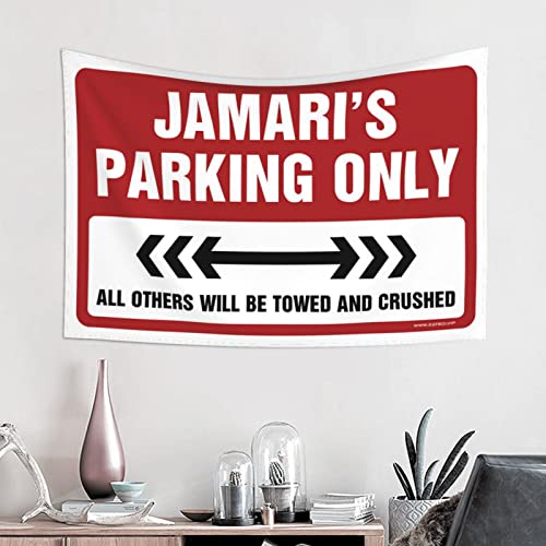 Man Cave Rules Jamari'S Parking Only Tapestry Space Decor Vintage Decor (Size : 75X100CM)