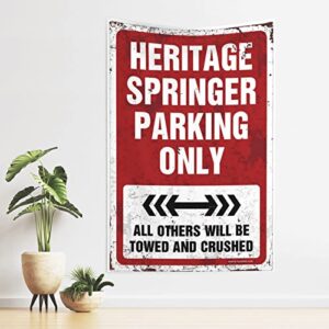 Man Cave Rules Heritage Springer Parking Only Tapestry Space Decor Vintage Decor (Size : 75X100CM)