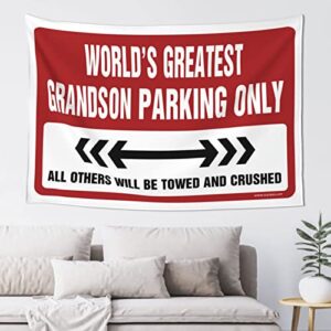 man cave rules world's greatest grandson parking only tapestry space decor vintage decor (size : 75x100cm)