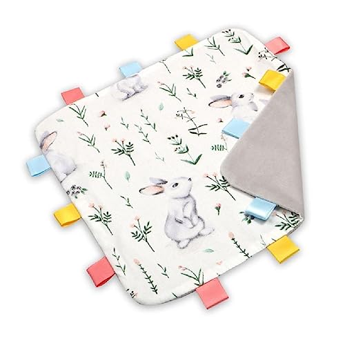 Newborn Baby Soothe Appease Towel Color Security Tags Blanket Soothing Sensory Queen Comforter Blanket Green