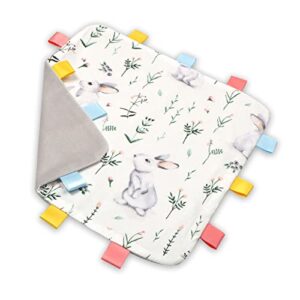 Newborn Baby Soothe Appease Towel Color Security Tags Blanket Soothing Sensory Queen Comforter Blanket Green