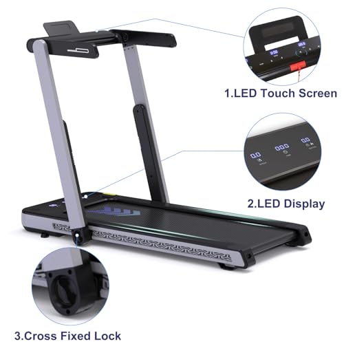 AHGOKL Treadmills for Home, 3 in 1 Foldable Treadmill, 3.0HP Walking Pad Treadmill Standing Under Desk for Office and Apartment, Portable Running Machine Max 300 LBS with Speaker, APP, Remote Control