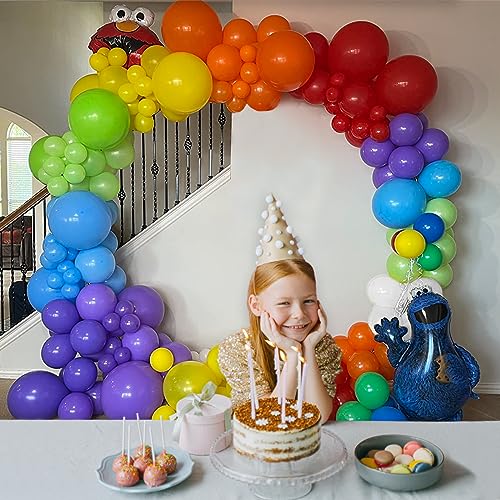 KAWKALSH Rainbow Balloons Garland Arch Kit, 134pcs Assorted Color Balloons Colorful Party Balloons for Birthday Party Baby Shower Decoration