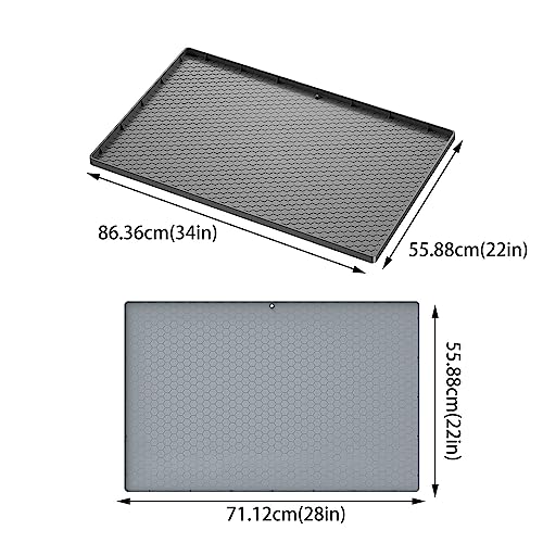 Under Sink Mat for Kitchen Silicone Under Sink Liner Kitchen Bathroom Cabinet Mat and Protector for Leaks Spills Tray Telescope Kitchen Sink Rack (B, One Size)