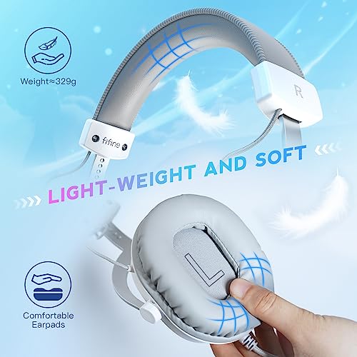 FIFINE USB PC Headset and Audio Mixer,Streaming Over-Ear Wired Headphones with 3.5mm Audio Jack,Detachable Microphone,Gaming Mixer with Slider Fader,XLR Microphone Interface,for Podcast(H9W+SC3W)