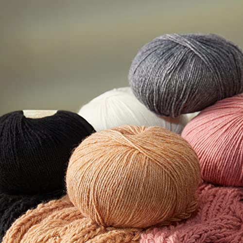 Gisimo 100% Inner Mongolian Cashmere Yarn, 6-Ply Luxurious and Soft Yarn for Hand Knitting & Crocheting (Light Gray, 3 Balls)