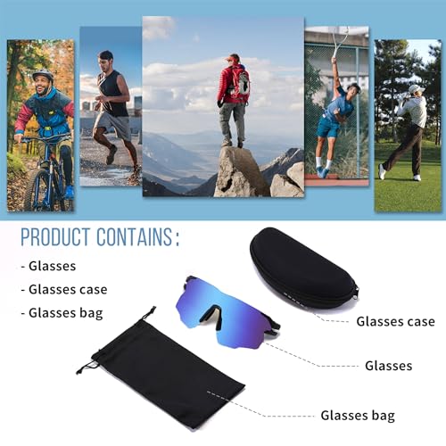 EYFA Sports Baseball Polarized Sunglasses, UV400 Protection Sun Glasses For Kids Men Women Youth Cool Polarized Sunglasses (sky blue)